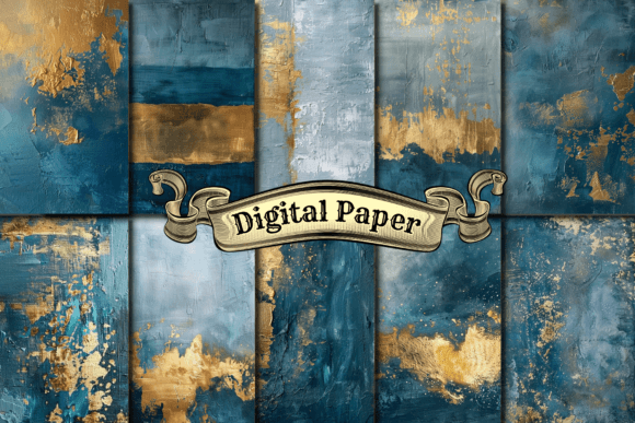 Blue Gold Foil Digital Paper: Elevating Your Designs Without the Compromise