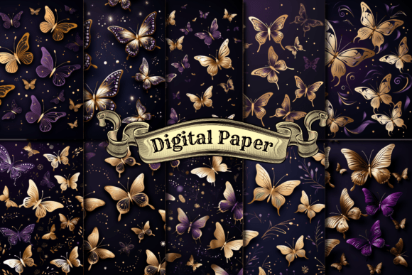 Gold Foil Butterfly Printable Scrapbook: Elevate Your Visual Design