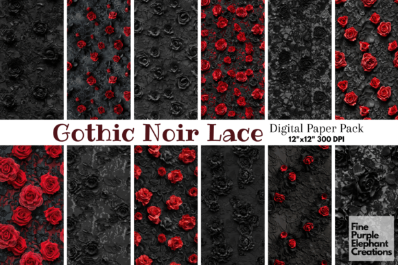 Gothic Black Rose Dark Lace Vampire Love