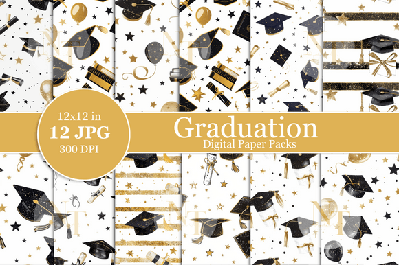 Graduation Digital Paper Pattern: Elevate Your Celebration Crafts