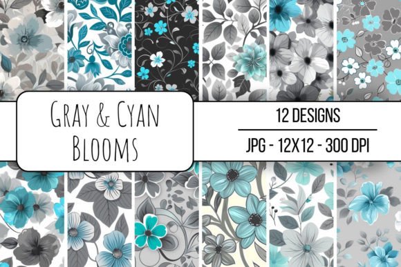 Gray Cyan Blooms Seamless Pattern: A Strategic Asset for Modern Design and Branding