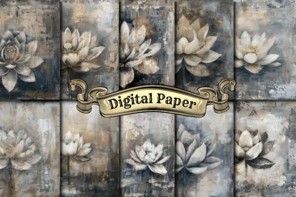 Lotus Flowers Junk Journal: Elevating Digital Creativity with High-Resolution Patterns