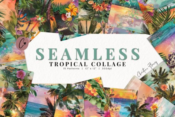 Seamless Tropical Collage Digital Paper: The Ultimate Tool for Creative Projects
