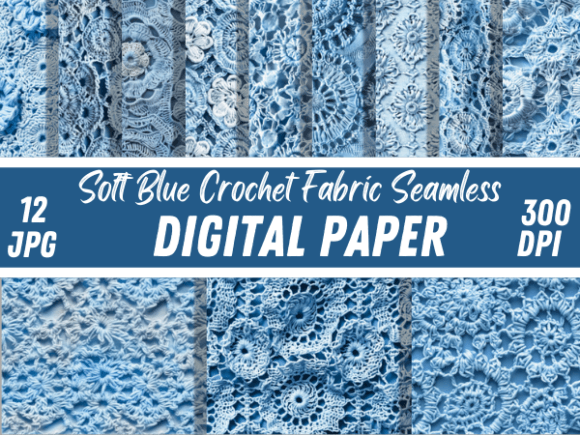 Soft Blue Crochet Fabric Textile Pattern: A Versatile Digital Resource for Creative Projects