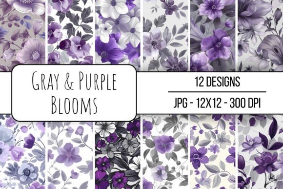 Unlocking Creative Potential with the Gray Purple Blooms Seamless Pattern